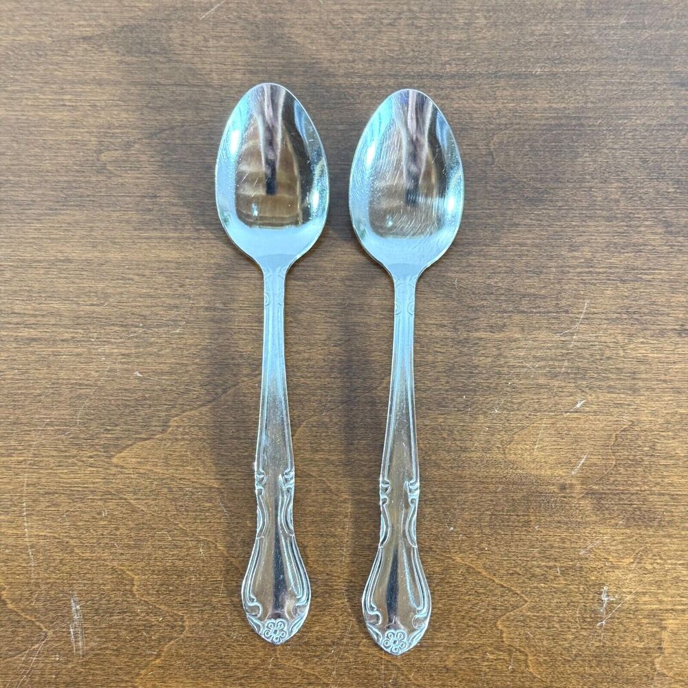 Winco Elegance Tea Spoon Set Stainless Steel Silver Set of 2